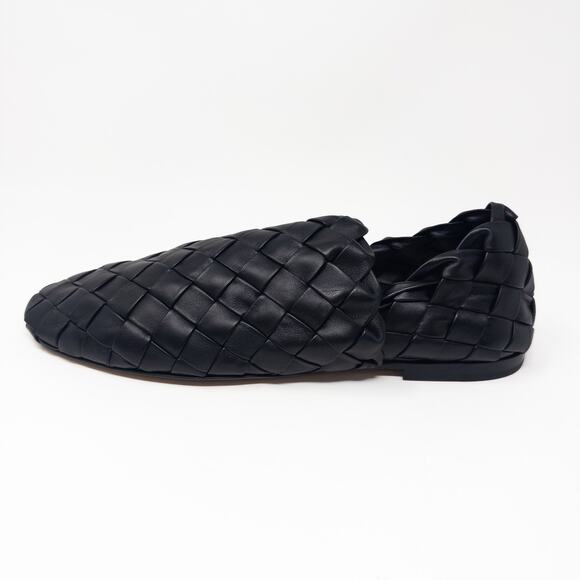 Bottega Veneta Men’s Intrecciato Weave Leather Slippers Loafers Size 43 Black - Picture 1 of 7
